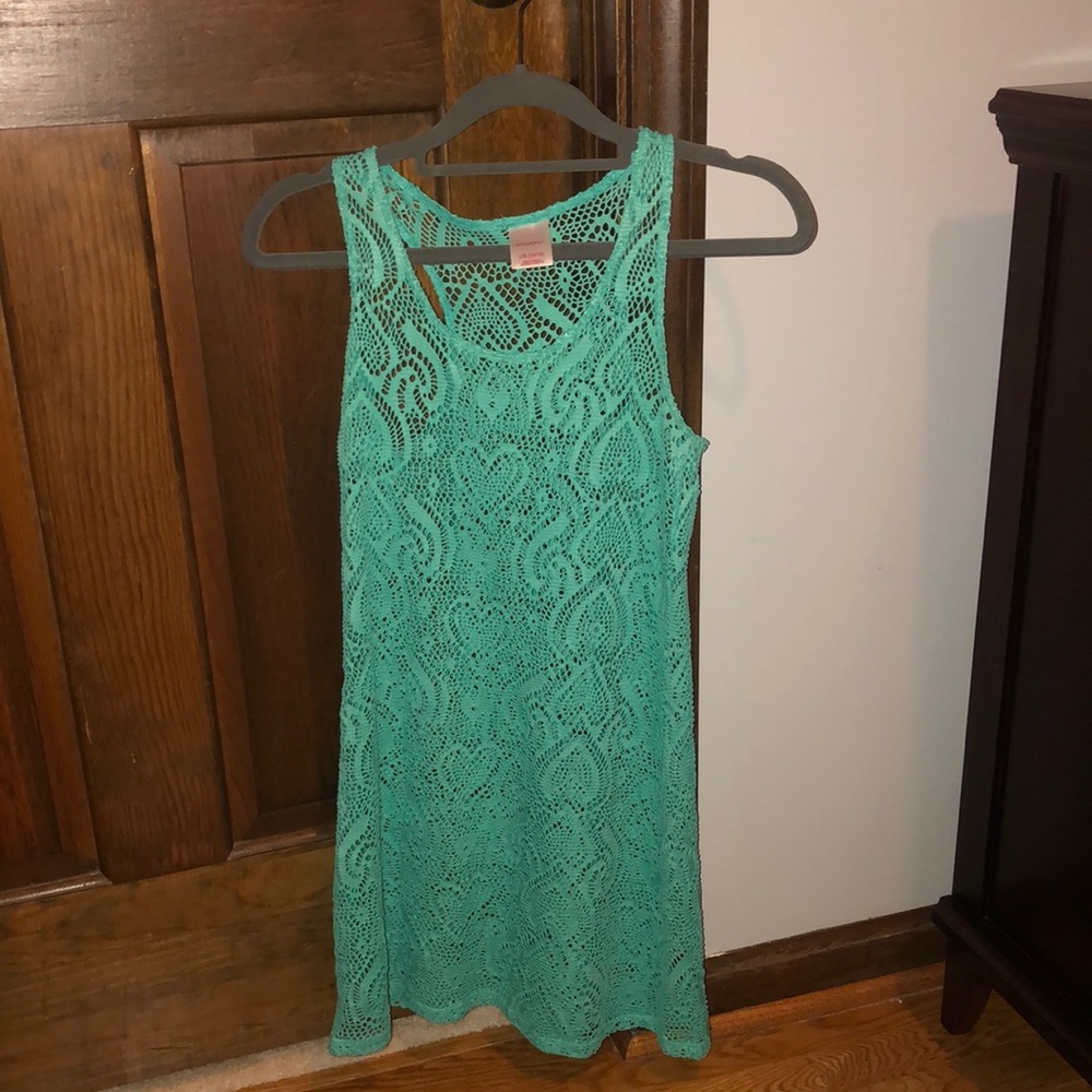 blueish green swim coverup